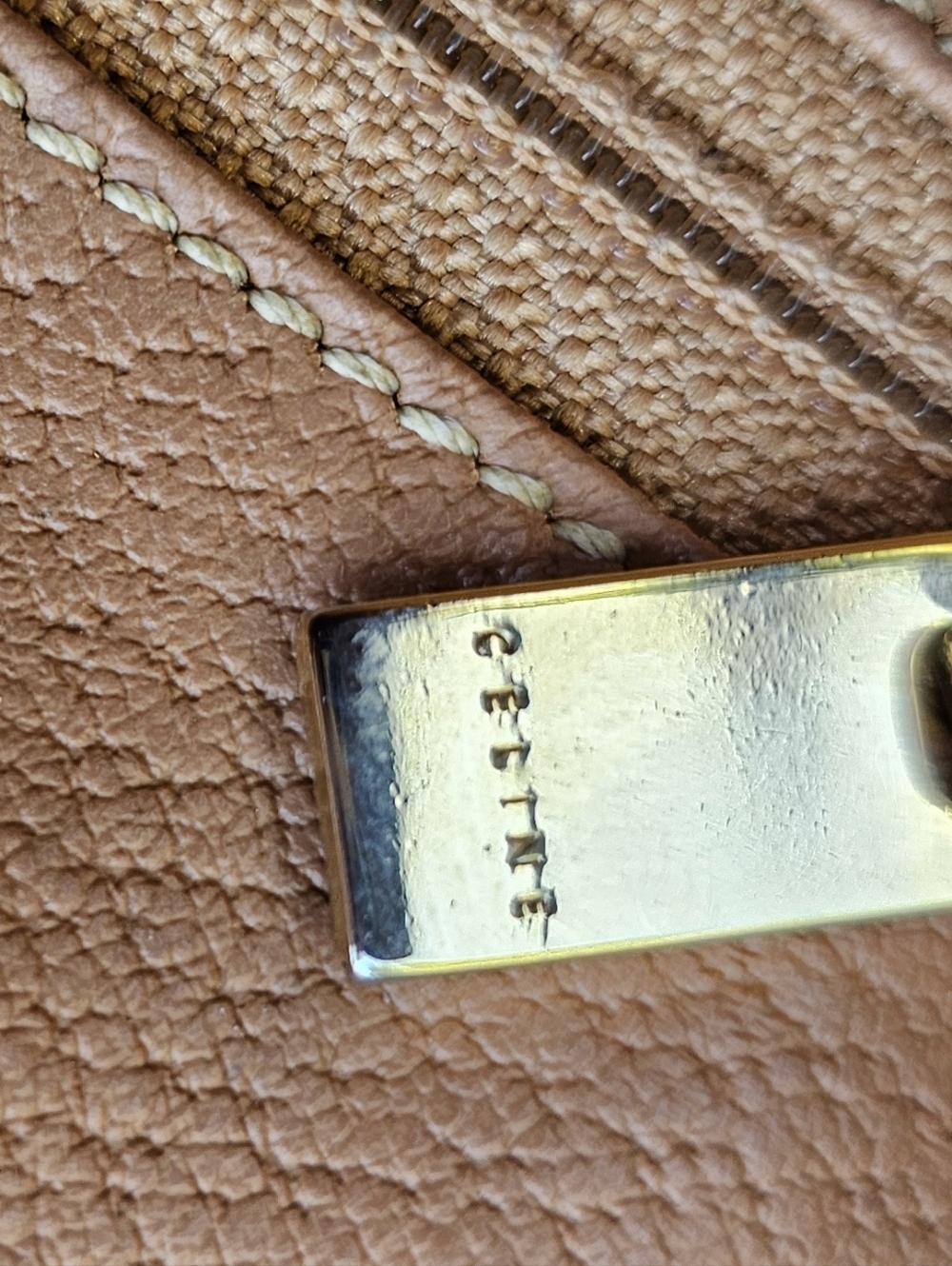 Celine Tan Monogram Shoulder Bag Vintage Bag In Beautiful Condition - Picture 11 of 15